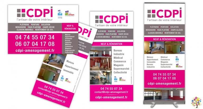 DE BOUCHE A OREILLE • Promotion de l'entreprise • Création originale de flyers, encart presse & roll-up pour CDPI.